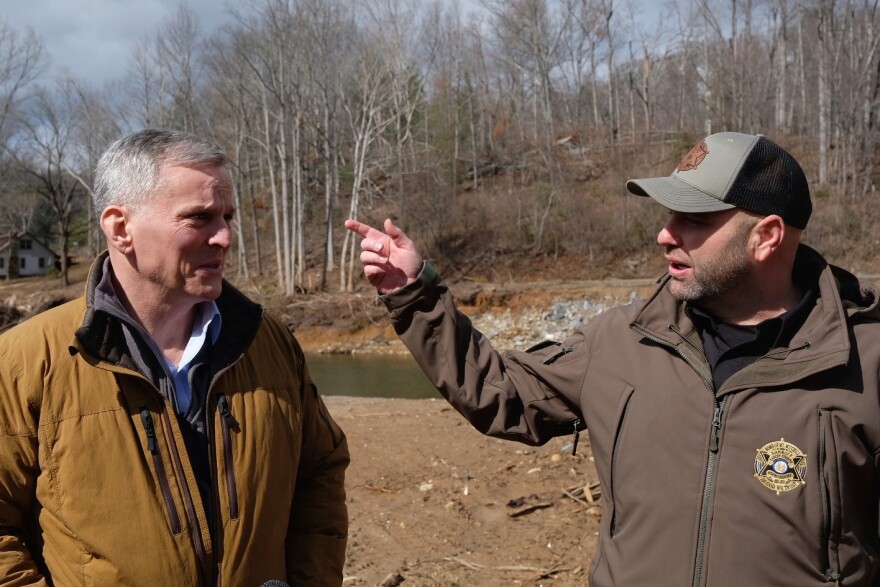 Governor Josh Stein met with Yancey County Sheriff Shane Hilliard on March 6