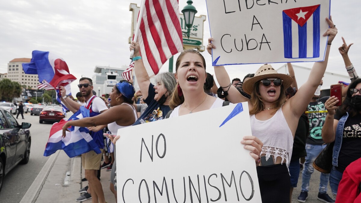 Why is the US blockading Cuba? The Embargo, Oil Restrictions in 2026 4 ?url=http%3A%2F%2Fnpr brightspot.s3.amazonaws.com%2Fd3%2F2d%2F06f0cdf7490abdee26dcec1480bd%2Fmiami cubans protest 071221