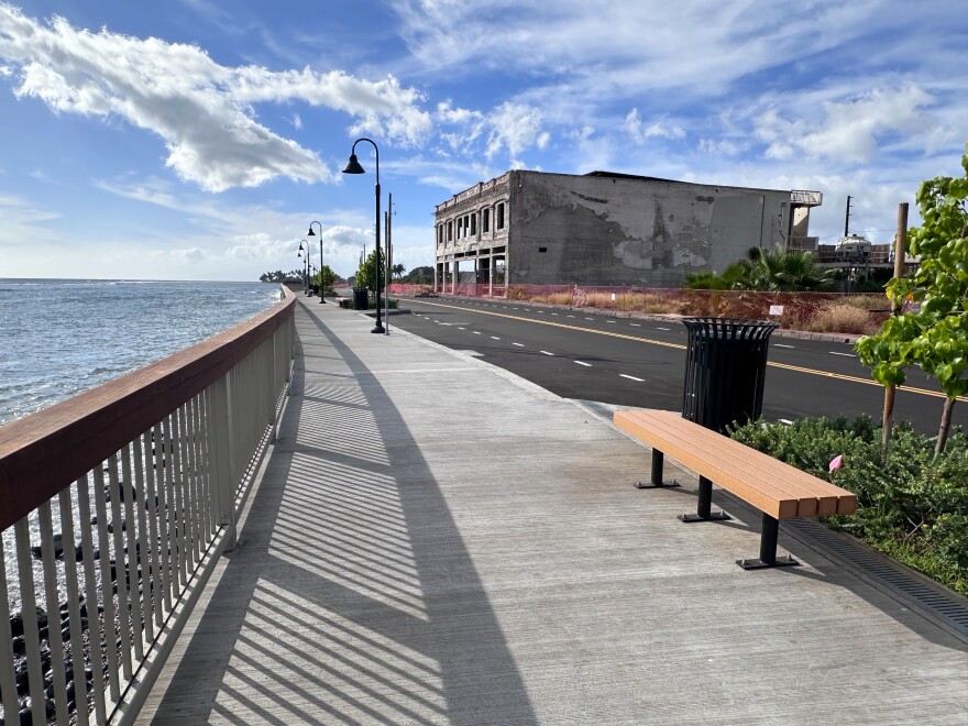 Front Street in Lahaina on July 31, 2026, the day before it reopened to vehicle traffic.