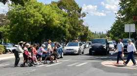 Lithia Way crosswalk in Ashland, Oregon.