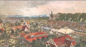Oktoberfest in 1930. Watercolor by Michael Zeno Diemer (1867-1939). CREDIT: WikiCommons
