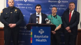 At a press conference in Springfield, Massachusetts, Hampden County District Attorney Anthony Gulluni announced several arrests of individuals who allegedly sold opioids that led to a string of overdoses.