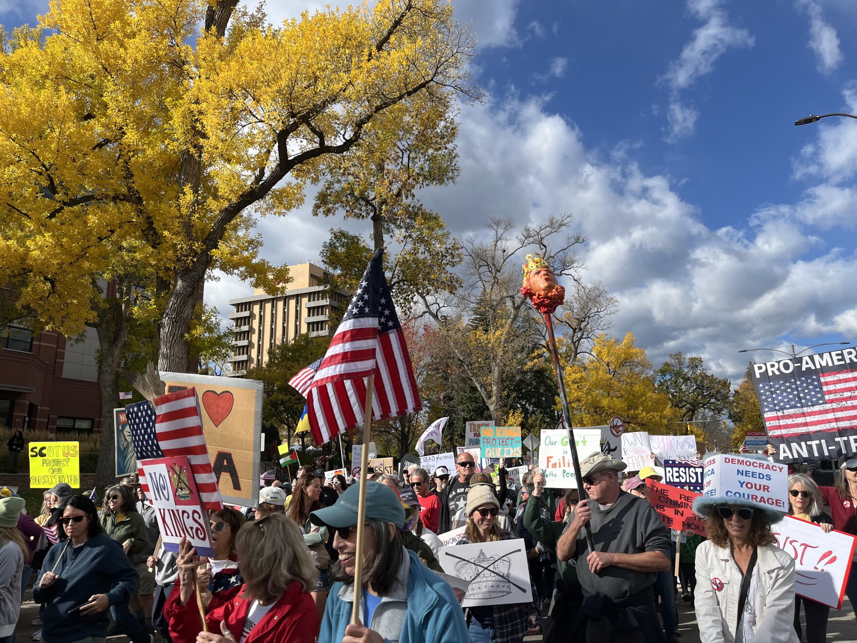 Crowds gather in Fort Collins, Greeley for Saturday morning No Kings ...