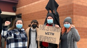 From left to right, Jen Lenz, Violet Vaden, Jon Gill and Sarah Rodden, stand outside the Campustown Starbucks at 1200 W. Main St. in Peoria.