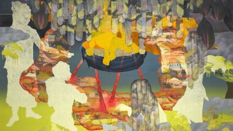 Lien Truong's painting "My mother, she fell from the sky."