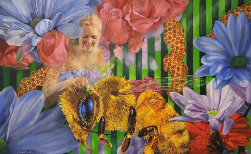 "Bee Girl" Oil on canvas, by Terry Lynn
