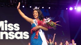 Alexis Smith after being crowned Miss Kansas 2024, walks the runway at Dennis Lesh Sports Arena at Pratt Community College in Pratt, KS. (June 8, 2024)