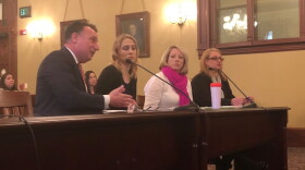 Pete DiCianni (left) testifying at the House mental health committee hearing about his daughter Brianna. 