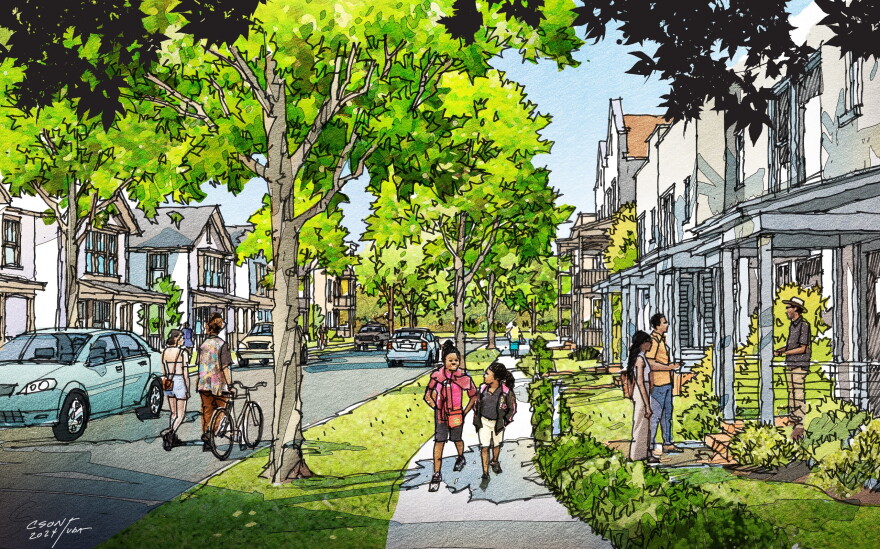 A concept sketch for the new Will Rogers Courts with a $25 million grant from the U.S. Department of Housing and Urban Development
