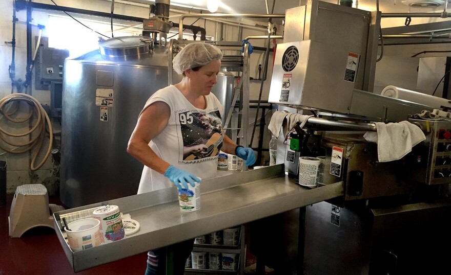 The packaging facility at the Seven Stars Farm in Kimberton, Pennslyvania. (Robin Young/Here & Now)