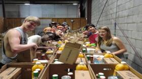 Freshmen from Louisiana College volunteer at the Food Bank of Central Louisiana.