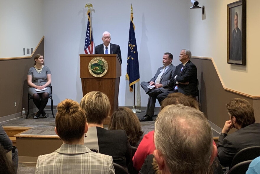 The comprehensive addiction recovery network grants were announced at Community East Hospital in Indianapolis. (Jill Sheridan/IPB News)