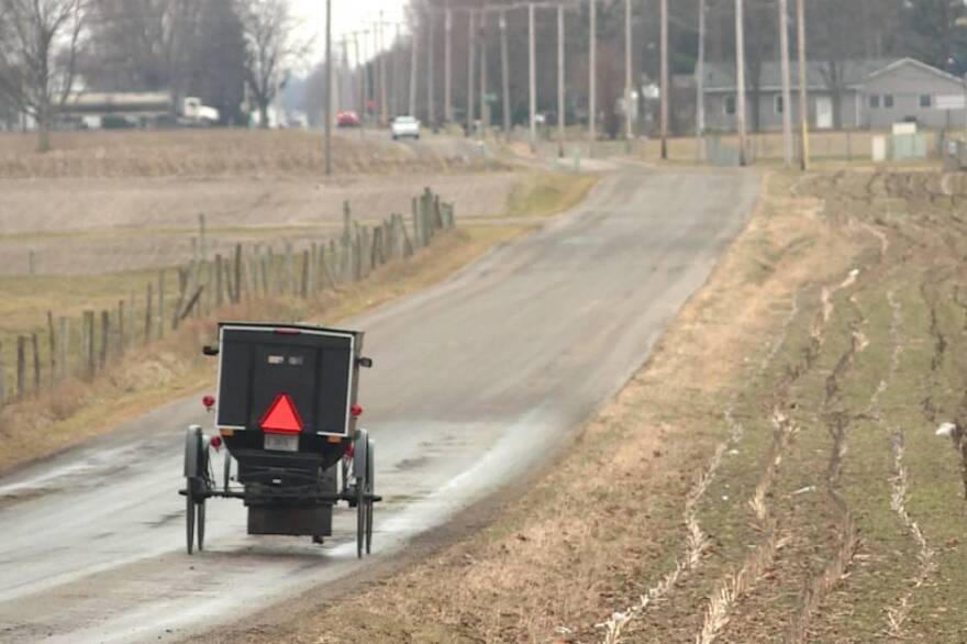 Elkhart County requires plates for buggies, which helps pay for damage horseshoes cause to roads.