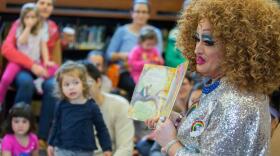 Drag queen story hours have been cropping up in community libraries in recent years like this one in 2017 in Brooklyn, N.Y.