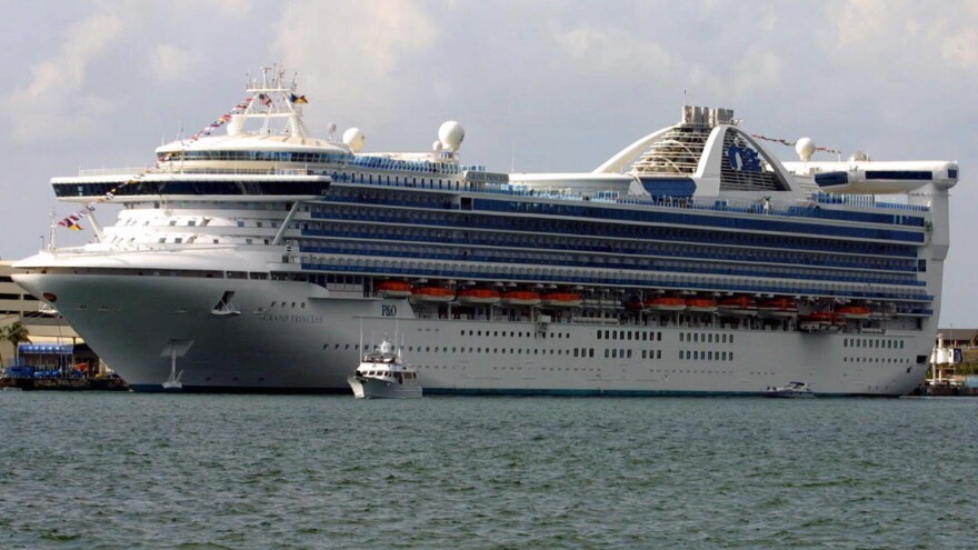 At least 100 people aboard the Grand Princess cruise ship will be tested for the coronavirus that causes COVID-19 after a former passenger died from the disease this week. The ship is seen here in a photo from 2001.