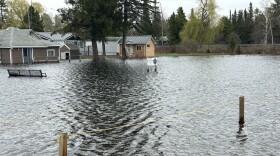 High waters at a boat launch at Marina Park in Tuscora Township on April 28,2026.