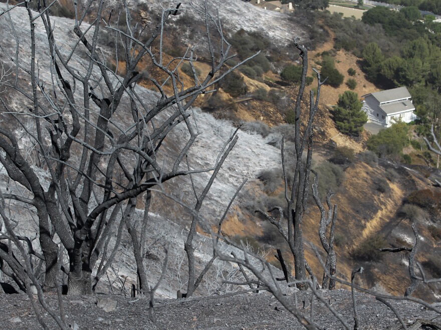 This structure in Hidden Valley was saved during last year's Springs fire. The fire started on May 2, which firefighters say is unusual for Southern California.