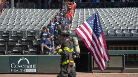 Elected officials and first responders remember the 25th anniversary of the September 11 attacks at Covenant Health Park on September 11, 2026.