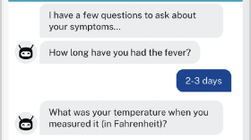 Example chat message from the Scout symptom checker. (Courtesy of GYANT)