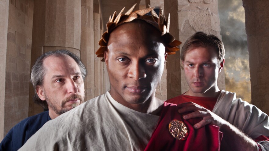Eddie George, a former professional football player, plays the title role in the Nashville Shakespeare Festival's production of <em>Julius Caesar</em>.