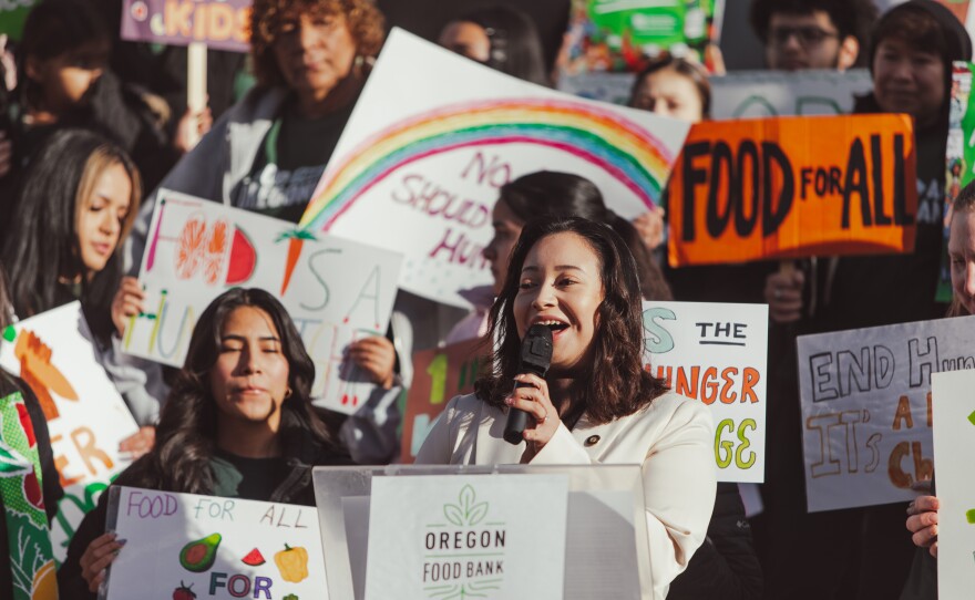 Volunteers and staff of the Oregon Food Bank at the State Capitol during its Advocacy Day