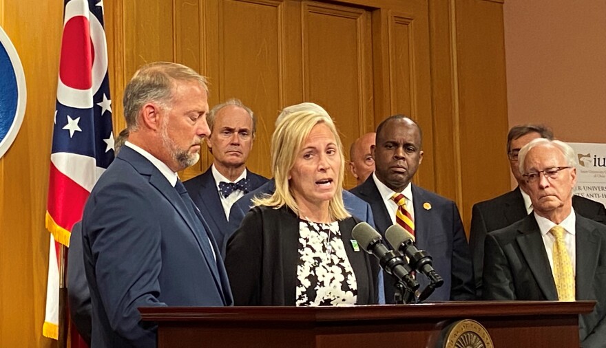 Cory and Shari Foltz, parents of Stone Foltz, a BGSU student who died as a result of hazing, July 26, 2021