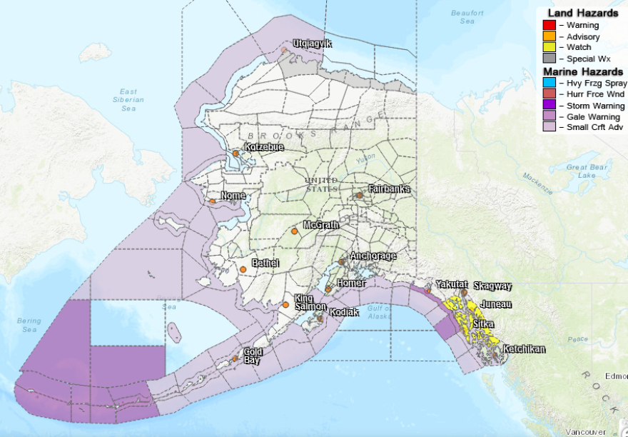 Most of the reconfigured forecast zones are located around northern Alaska, the area managed by the National Weather Service's Fairbanks Forecast Office.