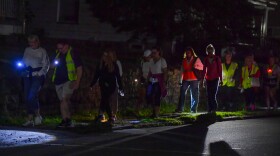 A group of around 50 people made a nine mile sacrificial walk down Main Street in Pittston, Duryea, Old Forge and Taylor, to Main Avenue in West Scranton to attend the first Mass on the last day of the solemn novena to St. Ann.