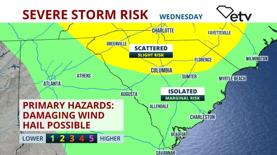 Damaging Wind, Hail Possible with Storms Wednesday in South Carolina ...