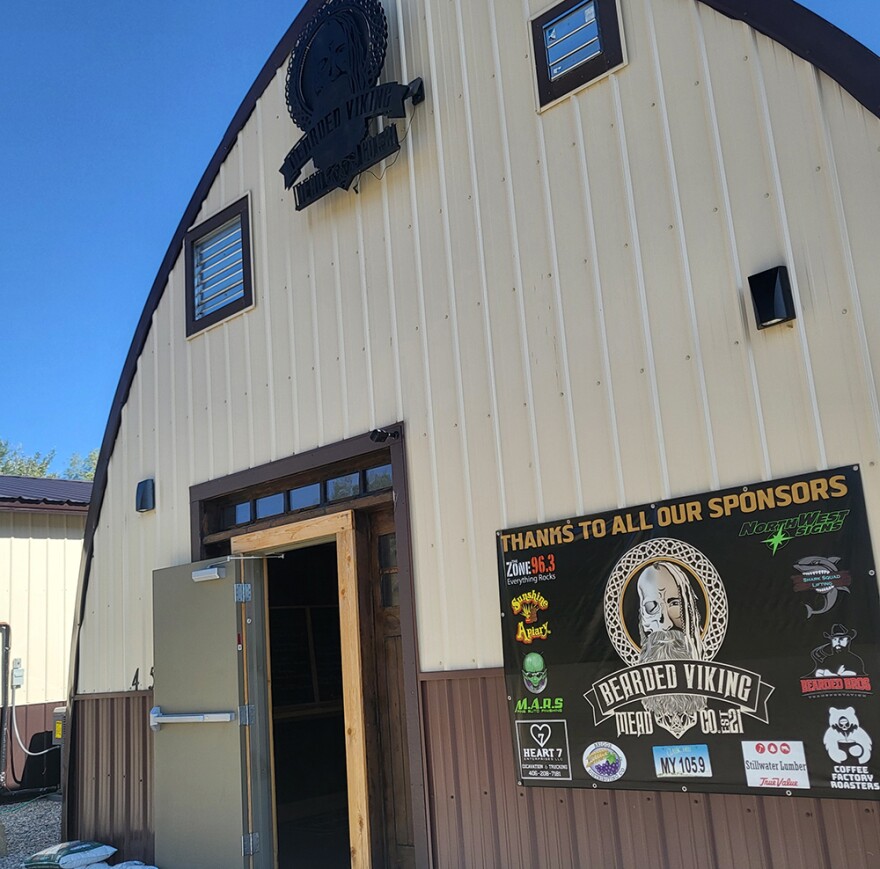 Bearded Viking Mead Company is located at the bend of the road just passed the Yellowstone River outside of the town of Columbus. Here, 16 flavors of mead made from fruit and honey are available.