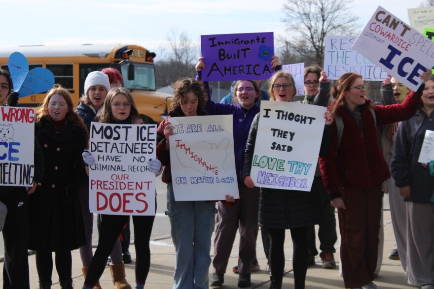 Last Tuesday, about 35 students at Bloomington High School South participated in a walkout to protest ICE.