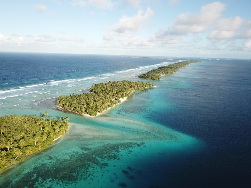 Two people arriving from the U.S. tested positive for the coronavirus in the Marshall Islands, shown here in 2017.