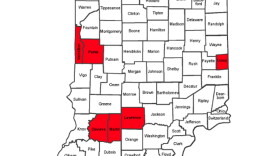 A map of the counties under a burn ban on Sept. 23, 2020.