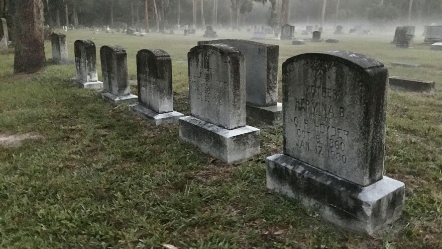 row of tombstones 