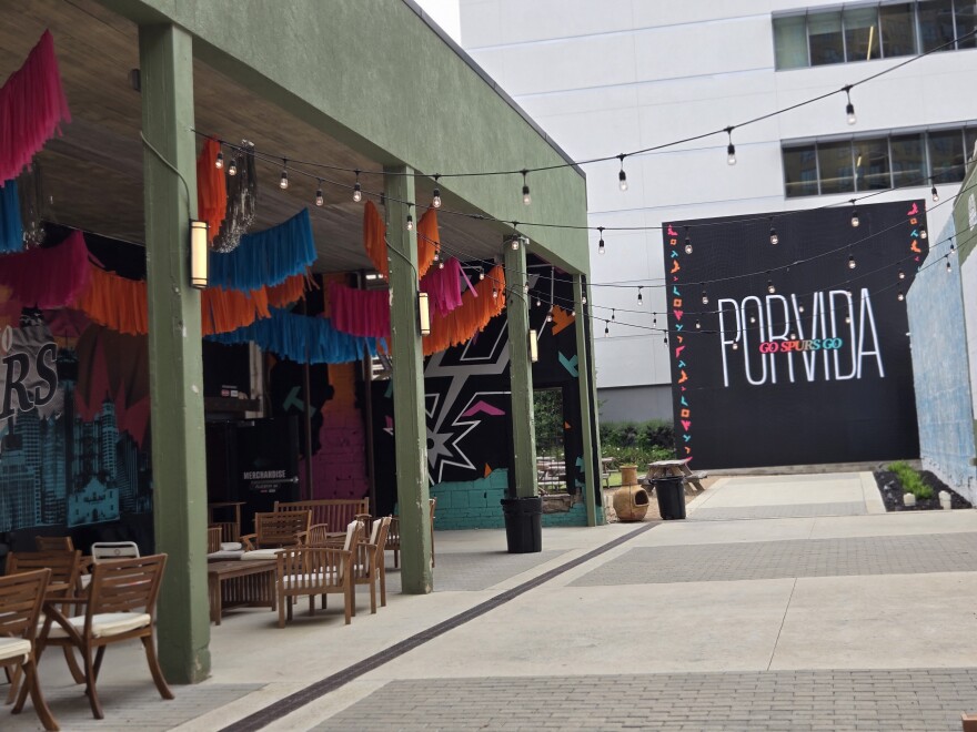 The Spurs Pop-Up Fan Shop sits deep off 333 West Commerce downtown