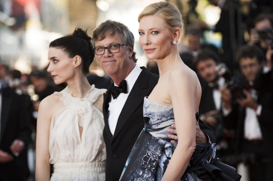 Todd Haynes with Rooney Mara (left) and Cate Blanchett at a screening of the Cincinnati-filmed 'Carol' at the 68th international Cannes film festival in southern France in 2015.