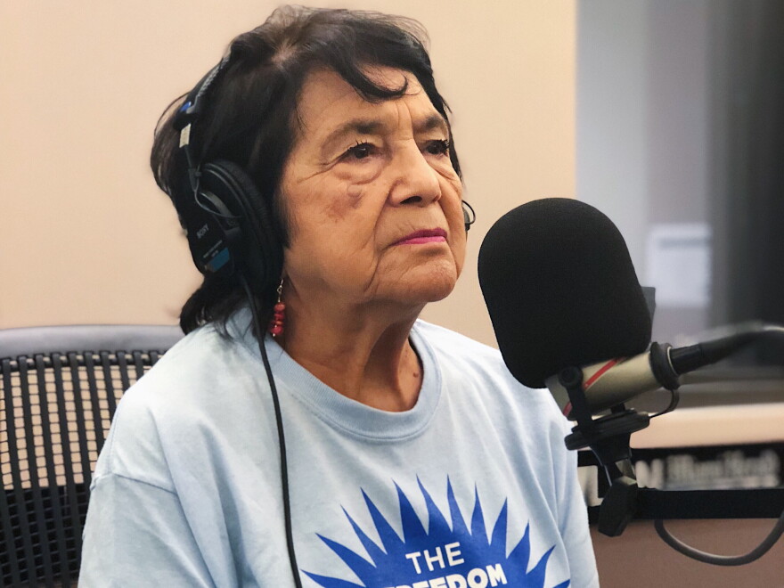 Dolores Huerta, 88, is a legendary civil rights activist and labor organizer who helped found the United Farm Workers movement.