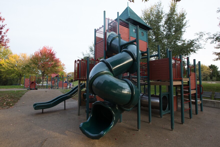 The multi-level playground at Waterfront Park