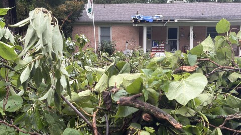 The Chalmers’ home on Franklin Avenue in Normal sustained damage in Thursday's storm.