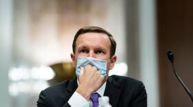 In his new book, Sen. Chris Murphy, D-Conn., <em></em>outlines the history of the Second Amendment and why gun violence is as bad as it is today. Above, Murphy listens during during a Senate hearing on June 30, 2020.