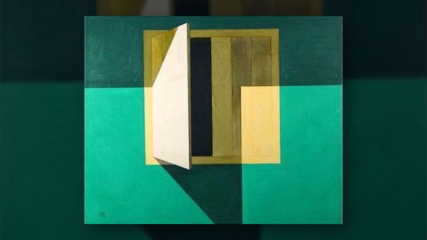 Untitled "Ventanita entreabierta" or “Window Ajar” is one of Emilio Sanchez's paintings of windows and doors, produced from memory between 1960 and 1999.