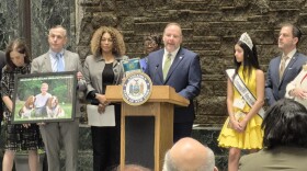 Lawmakers and advocates rally for organ donation legislation during a Donate Life New York event at the Legislative Office Building on March 31, 2026, in this file photo.