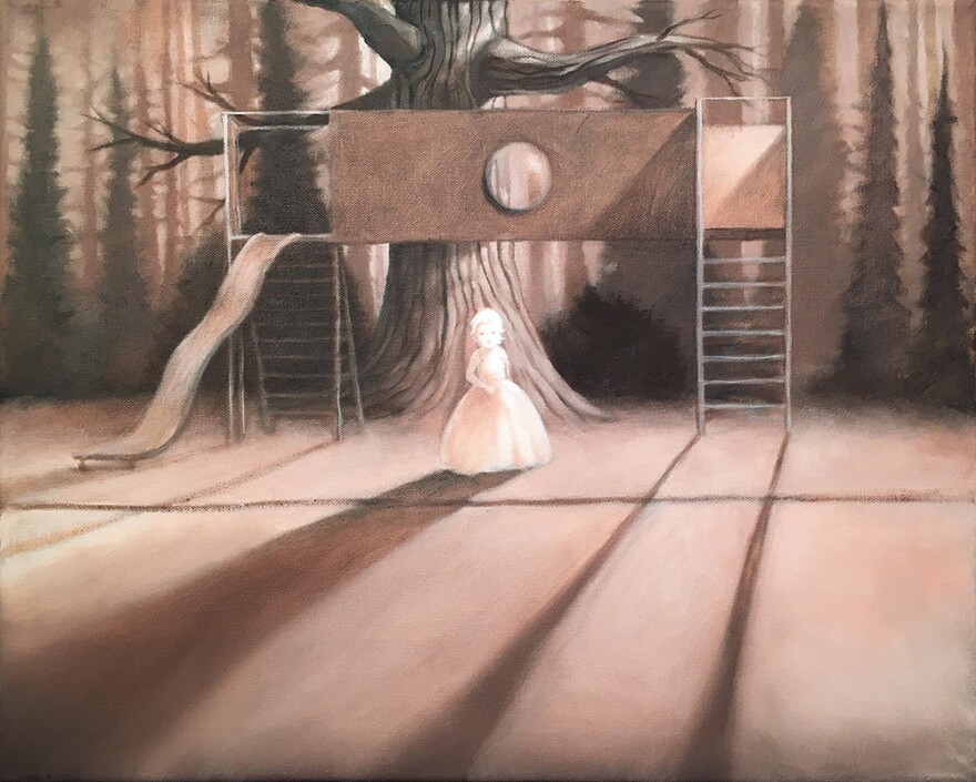 David, a digital designer and artist, is working on this painting of Ava inspired by one of the experiences described in his emails to her.