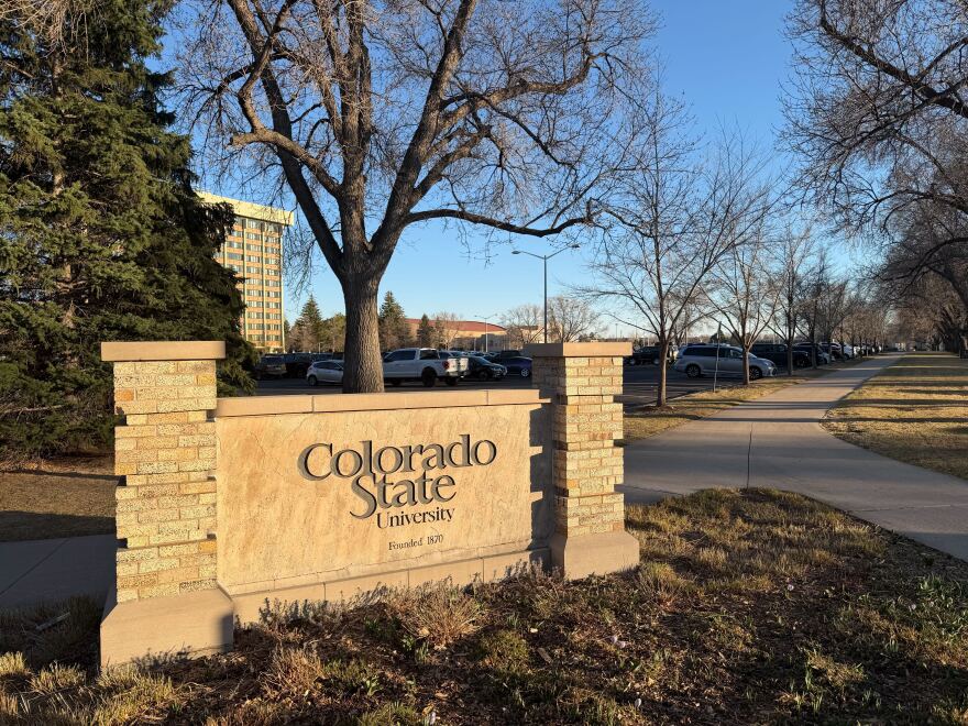 A brick sign for Colorado State University