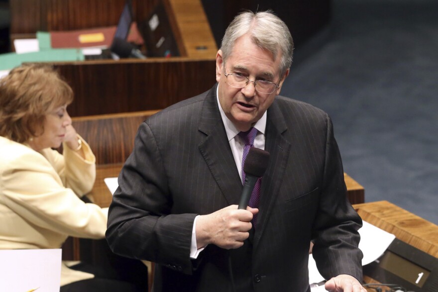 FILE - Florida Sen. Don Gaetz, R-Niceville, debates on the floor, June 19, 2015, in Tallahassee, Fla. Don Gaetz.