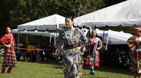 A woman dances at the Nansemond Indian Tribe Pow Wow on August 18, 2024 in Suffolk. The pow wow was held on land owned by the tribe for the first time this year.