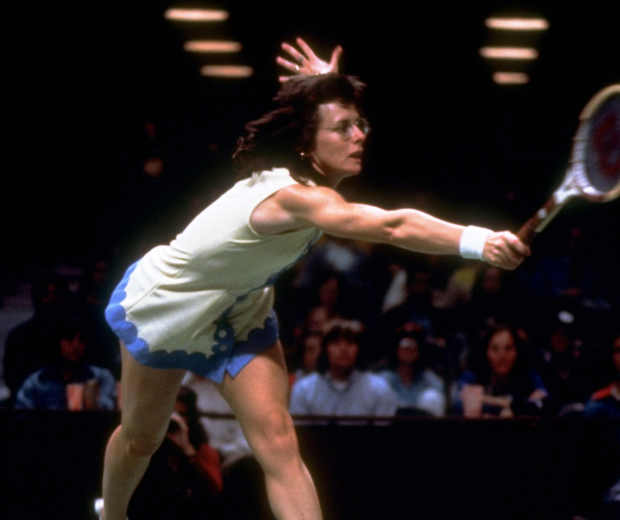 A still image from "Gimme the Ball", a film about tennis icon Billie Jean King.
