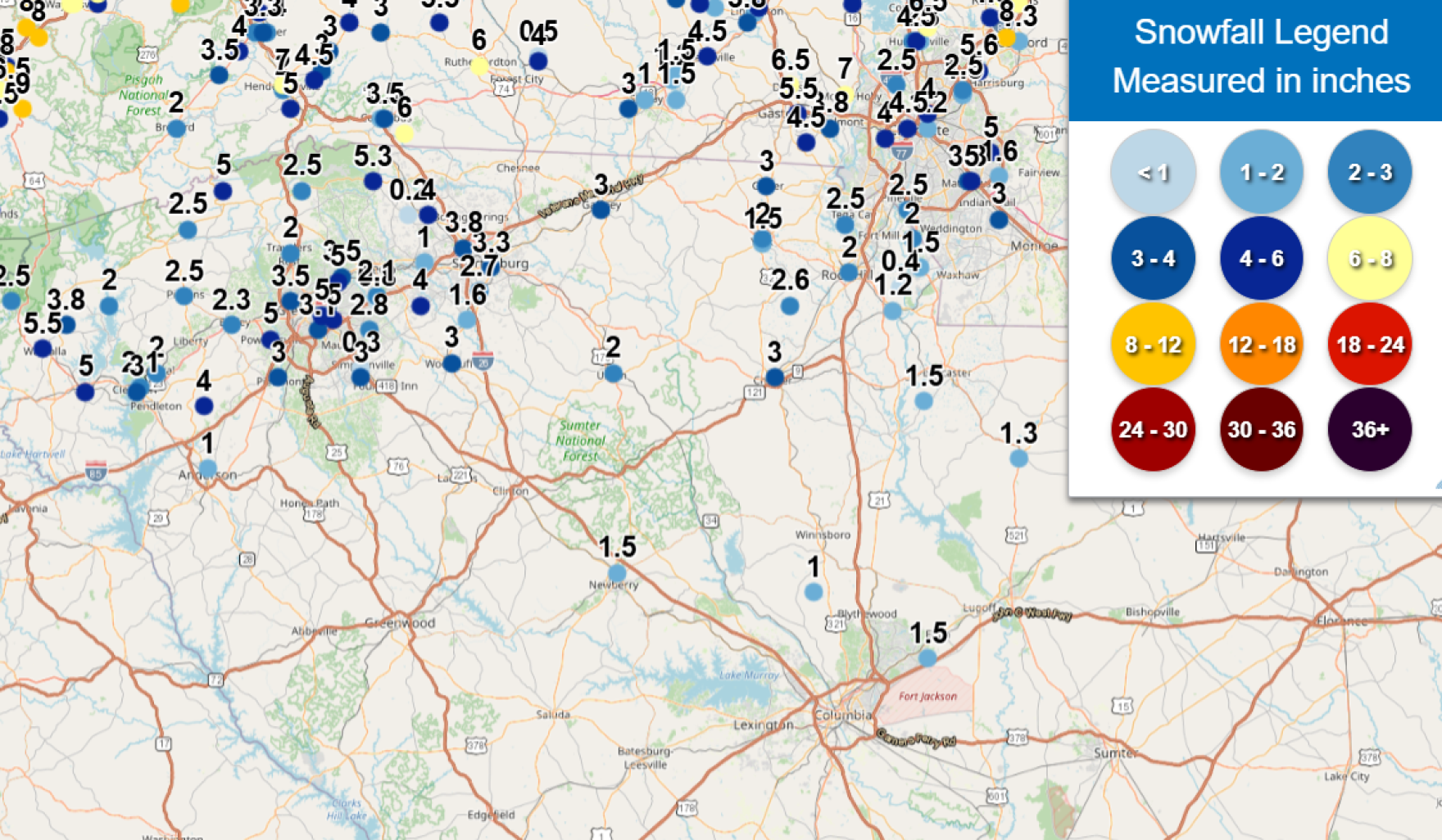 Snow blog: See how the winter storm is impacting South Carolina | South ...