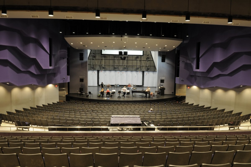 The interior of the Rozsa Center for the Performing Arts