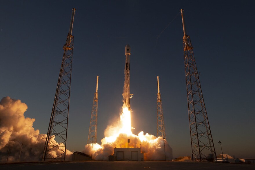  Private rocket company SpaceX launches a GPS III satellite from Cape Canaveral. SpaceX leases two launch pads on Florida's space coast. 